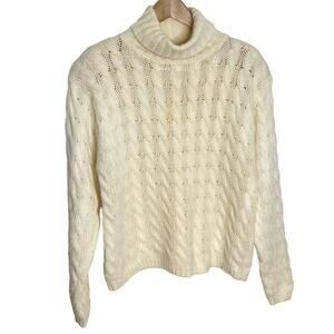 Ellen Ashley Vintage Womens Angora Lambswool Pullover Sweater Size Medium Ivory